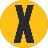 Podlahové pásky a značky - Podlahové čísla a písmena: Písmeno X