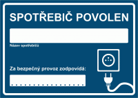 Značení elektro - Text: Spotřebič povolen