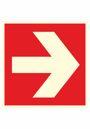 Fotoluminiscenční bezpečnostní značení - Požární symbol: Směrová šipka požární ochrany (Vpravo / Vlevo)
