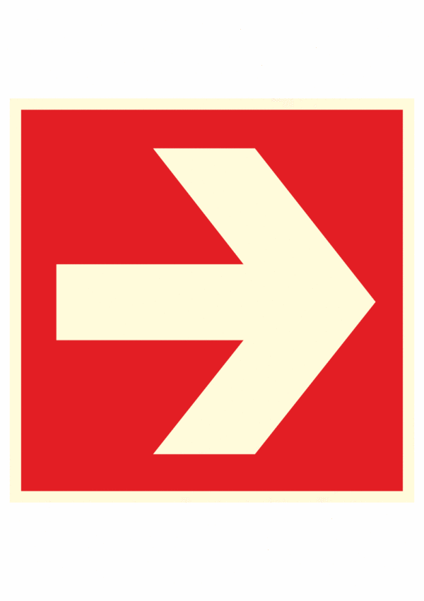 Fotoluminiscenční bezpečnostní značení - Požární symbol: Směrová šipka požární ochrany (Vpravo / Vlevo)
