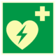 Fotoluminiscenční bezpečnostní značení - Symbol bezpečí: Defibrilátor
