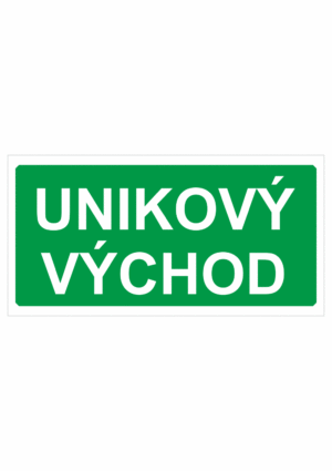 Bezpečnostní tabulka Značení úniků - Únikový východ (text)