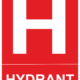 Požární bezpečnostní tabulka symbol s textem: "Hydrant"