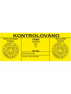 Revizní a kalibrační štítky: Kontrolní štítek - Kontrolováno