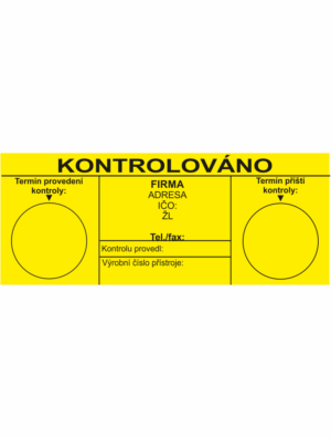 Revizní a kalibrační štítky: Kontrolní štítek - Kontrolováno