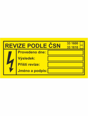 Revizní a kalibrační štítky: Kontrolní štítek - Revize podle ČSN 2