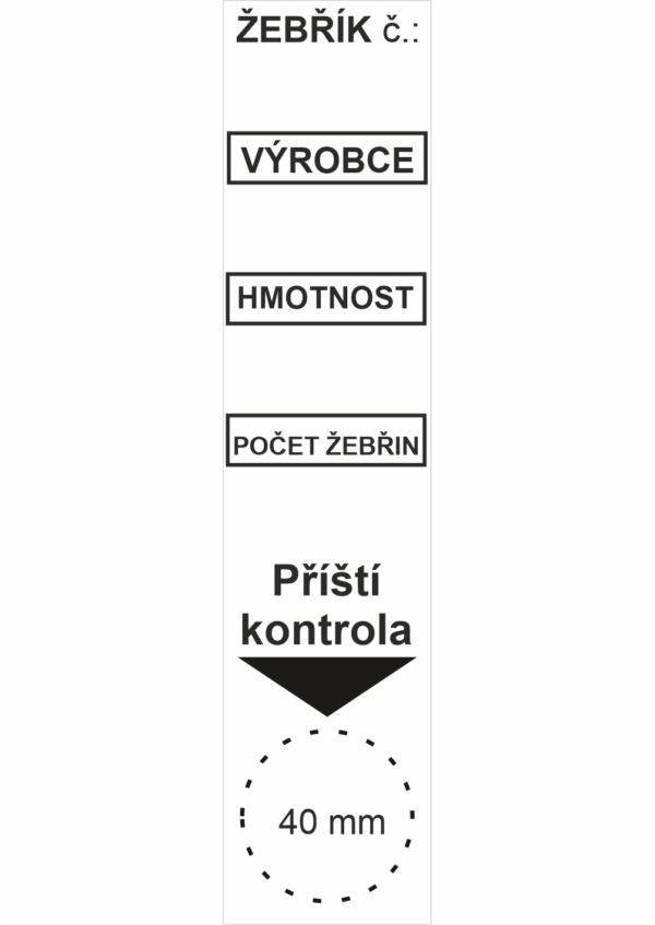 Kontrolní štítek žebřík