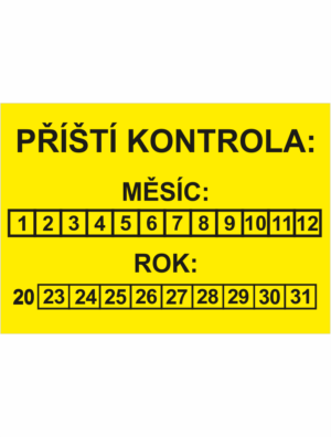 Revizní a kalibrační štítky: Kontrolní štítek - Příští kontrola (9 let)