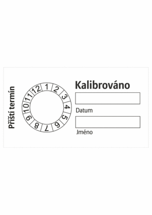 Revizní a kalibrační štítky: Kalibrační štítek - Kalibrováno datumovka
