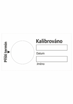 Revizní a kalibrační štítky: Kalibrační štítek - Kalibrováno