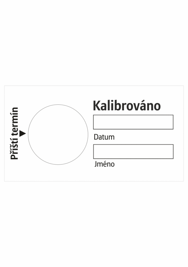 Revizní a kalibrační štítky: Kalibrační štítek - Kalibrováno