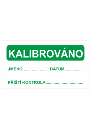 Revizní a kalibrační štítky: Kalibrační štítek - Kalibrováno (zelená)