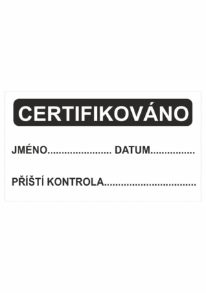 Revizní a kalibrační štítky: Kalibrační štítek - Certifikováno