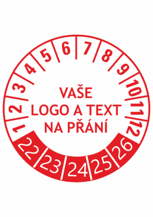 Revizní a kalibrační kolečka - 5 let: Kontrolní kolečko na přání 2022-2026 (červené)