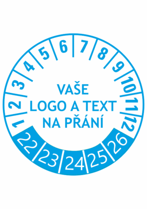 Revizní a kalibrační kolečka - 5 let: Kontrolní kolečko na přání 2022-2026 (modré)