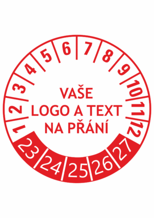 Revizní a kalibrační kolečka - 5 let: Kontrolní kolečko na přání 2023-2027 (červené)