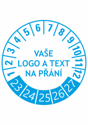 Revizní a kalibrační kolečka - 5 let: Kontrolní kolečko na přání 2023-2027 (modré)