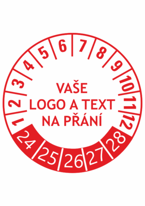 Revizní a kalibrační kolečka - 5 let: Kontrolní kolečko na přání 2024-2028 (červené)