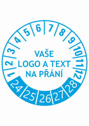 Revizní a kalibrační kolečka - 5 let: Kontrolní kolečko na přání 2024-2028 (modré)