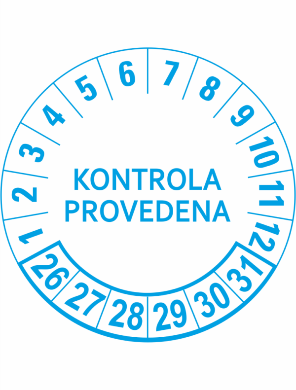 Revizní a kalibrační kolečka - 6 let: Kontrola provedena 26-31