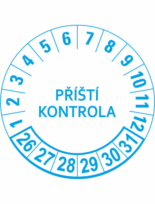 Revizní a kalibrační kolečka - 6 let: Příští kontrola 26-31