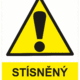 Výstražná bezpečnostní tabulka symbol s textem: "Stísněný prostor"
