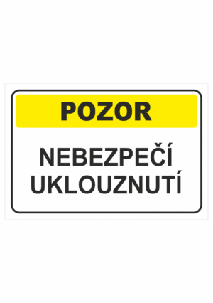 Výstražná textová tabulka: "Nebezpečí uklouznutí"