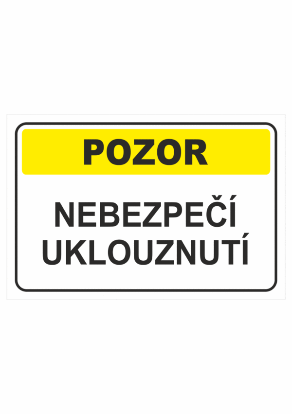 Výstražná textová tabulka: "Nebezpečí uklouznutí"