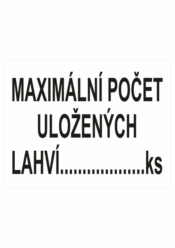 Maximální počet uložených lahví ...... ks