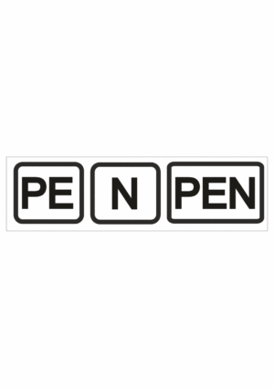 Značení elektro a ESD - Symboly a aršíky: PE | N | PEN (Bílý podklad)