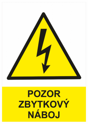 Značení elektro a ESD - Elektro výstrahy: Pozor zbytkový náboj