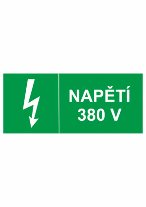 Značení elektro - Značení uzávěrů a vypínačů: Napětí 380 V