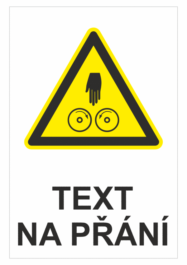 Bezpečnostní výstražná tabulka na přání - Symbol s textem na přání: Nebezpečí poranění