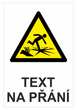 Bezpečnostní výstražná tabulka na přání - Symbol s textem na přání: Tenký led