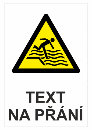 Bezpečnostní výstražná tabulka na přání - Symbol s textem na přání: Pozor sráz