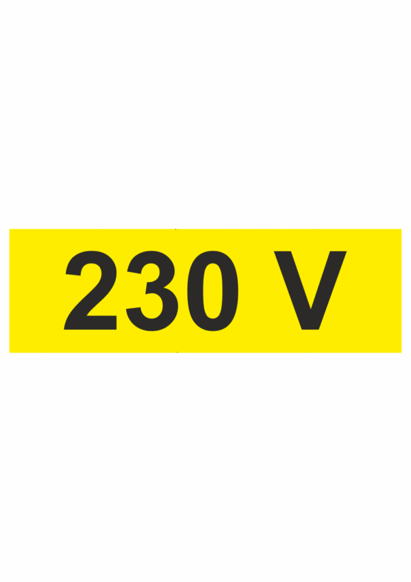 Značení elektro a ESD - Symboly a aršíky: 230 V (Aršík)