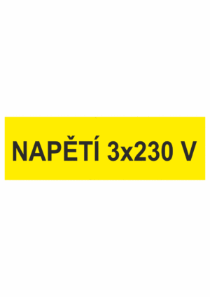 Značení elektro a ESD - Symboly a aršíky: Napětí 3x230 V (Aršík)