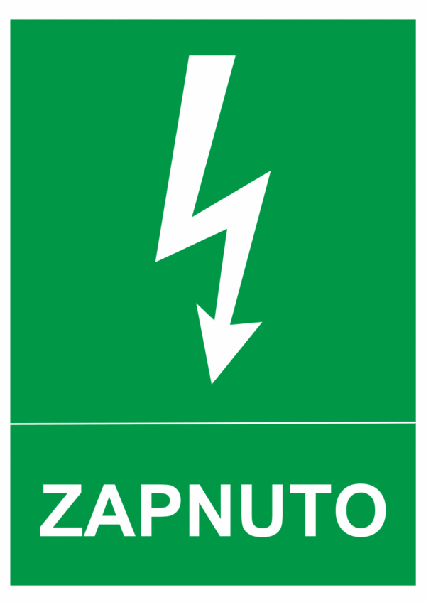 Značení elektro - Značení uzávěrů a vypínačů: Zapnuto