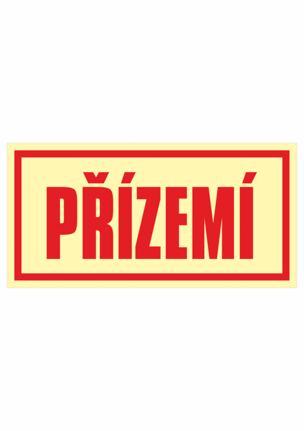 Značení budov - Značení podlaží: Přízemí (Fotoluminiscenční)