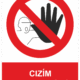 Zákazová bezpečnostní tabulka symbol s textem: "Cizím vstup zakázán"