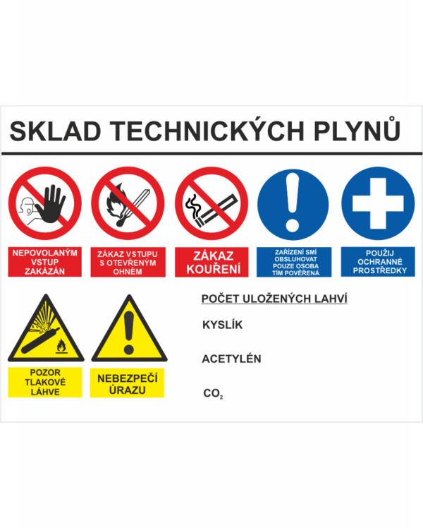 Značení vstupu - SKLAD TECHNICKÝCH PLYNU