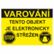 Značení budov - Ochrana a střežení: "Varování / Tento objekt je elektronicky střežen" (Žlutočerné provedení)