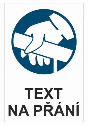 Bezpečnostní příkazová tabulka na přání - Symbol s textem na přání: Držte se zábradlí