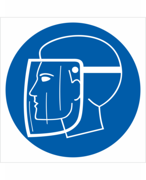 Bezpečnostní značení - Příkazový symbol: Použij obličejový štít