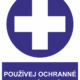 Příkazová bezpečnostní tabulka symbol s textem: "Používej ochranné pracovní pomůcky"