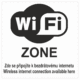 Značení budov, prostorů a vstupů - Označení wifi připojení: "WIFI ZONE / Zde se připojte k bezdrátovému internetu / Wireless internet connection available here"