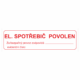Značení elektro - Text: Elektrický spotřebič povolen