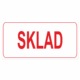 Značení budov, prostorů a vstupů - Označení místnosti (Text): "Sklad"