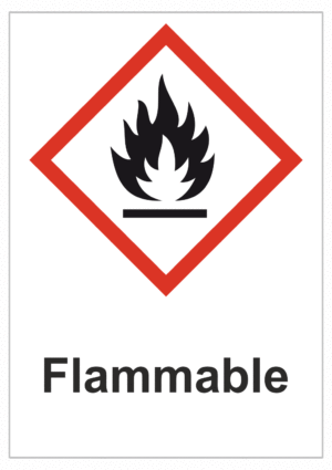 Značení nebezpečných látek a obalů - Symboly GHS s textem: "Flammable"