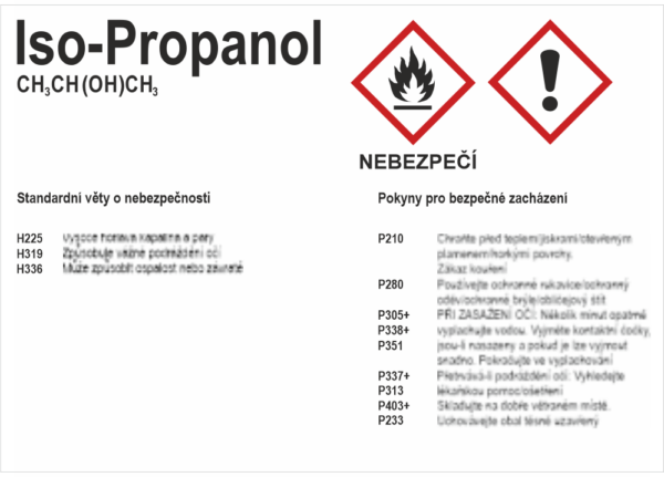 GHS štítek - Iso-Propanol